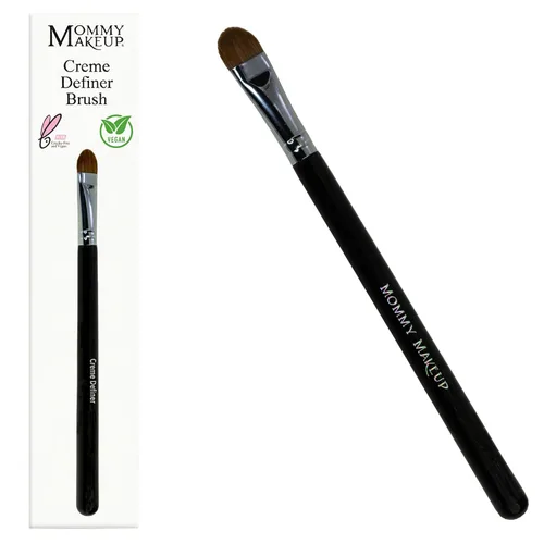 Creme Definer - Brocha para sombra de ojos, cerdas veganas sintéticas suaves y gruesas de alta calidad, brocha plana para sombra de ojos en crema