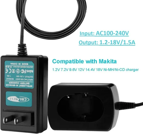 Miniatura 5 de CREABEST Paquete de 2 baterías Ni-MH de 9.6 V 3500 mAh compatibles con Makita 9000 9001 9002 9033 9600 96003 193890-9 192696-2 632007-4 e incluye un