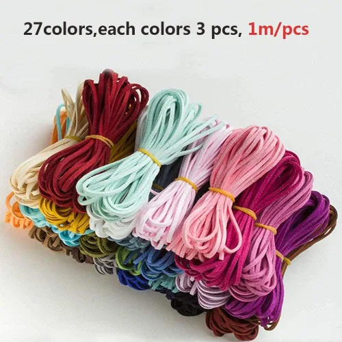 Miniatura 3 de ToBeIT Hilo de cuero plano de microfibra de 89 yardas para pulseras, collares, manualidades, joyería, manualidades, 89 yardas