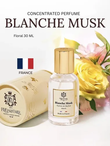 Miniatura 2 de Preparfume From France Blanche Musk para mujer 1.0 fl oz – Aroma de aldehído floral fresco de Francia – Fragancia de lujo con aldehídos, rosa