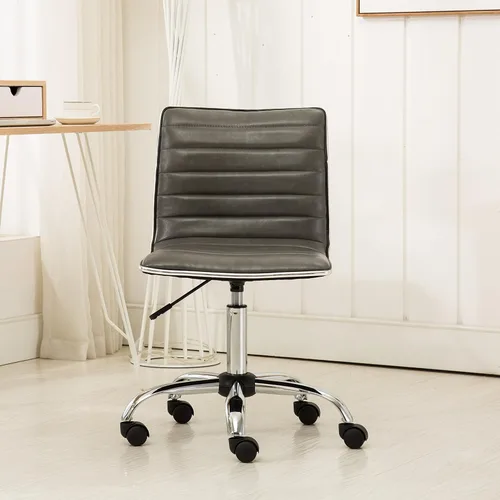 Miniatura 4 de Roundhill Furniture Fremo Chromel - Silla de oficina ajustable con elevación de aire, color gris
