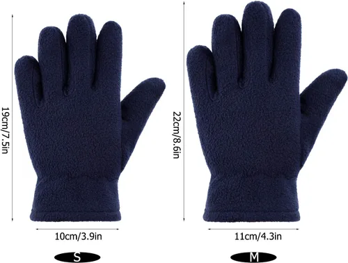 Miniatura 2 de SATINIOR 3 pares de guantes de invierno de forro polar para niños, guantes de dedos completos cálidos para niños y niñas, suministros de actividades