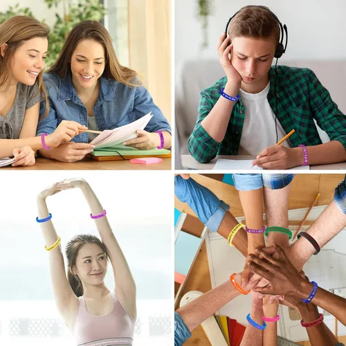Miniatura 7 de Pulseras de silicona de alerta médica personalizadas, pulseras de identificación médica, pulseras de emergencia deportivas personalizadas para Blanco