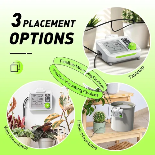 Miniatura 8 de RAINPOINT Regadera automática para plantas de interior de gran pantalla para maceta, ciclo y modo de remojo, sistema de riego por goteo automático