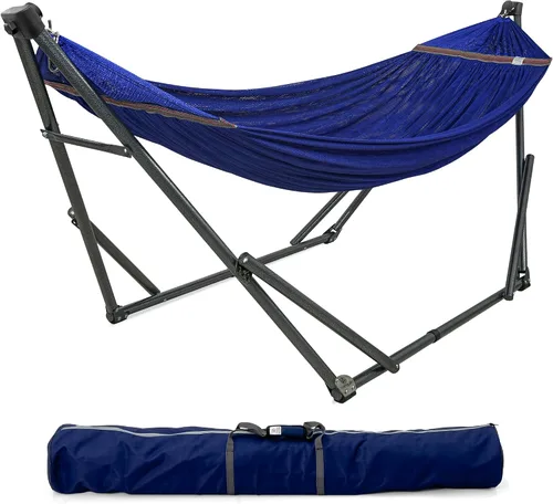 Miniatura 16 de Tranquillo Unity - Soporte de hamaca ajustable, plegable, para camping, con soporte, capacidad de 800 lbs, soporte de hamaca doble de acero para 2