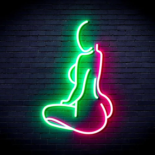 Miniatura 13 de ADVPRO Señora Back Shape Flex Silicone LED Neon Sign - Azul - st16s32-fnu0267-b