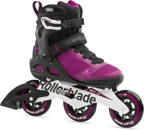 Miniatura 7 de Rollerblade Macroblade 100 3WD Patines en línea para mujer, color violeta y negro, patines en línea de rendimiento