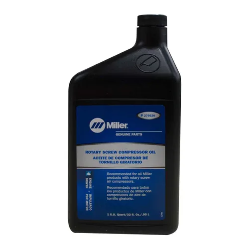 Miller 276620 Aceite, tornillo giratorio para compresor de aire, sintético, paquete de 12