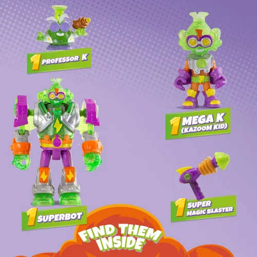 Miniatura 3 de SUPERTHINGS - Superbot Mega-K, robot villano articulado con accesorios de combate, 1 exclusivo Kazoom Kid, multicolor, talla única