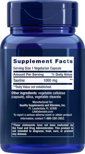 Miniatura 2 de Life Extension Taurina 1,000 mg, 90 cápsulas vegetarianas (paquete de 2)