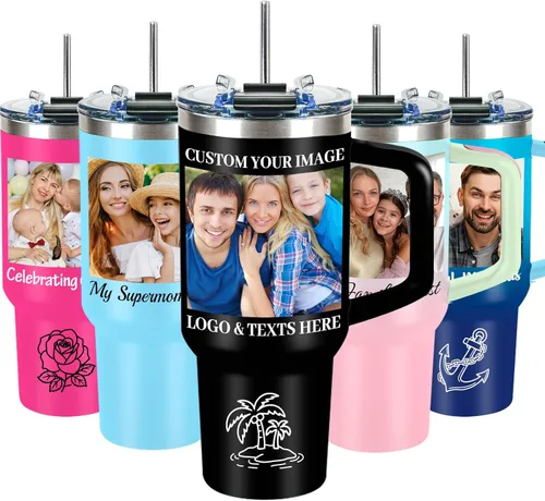 Miniatura 15 de Personalized 16 oz Insulated Coffee Tumbler with Text Name Team number, Custom Engraved World Cup Stainless Steel Double-Wall Travel Cup, Customized