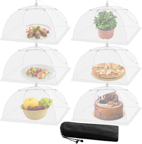 Miniatura 8 de Cubiertas de malla para alimentos para exteriores, paquete de 9 unidades, 1 extra grande de 40 x 24 pulgadas y 8 grandes de 17 x 17 pulgadas