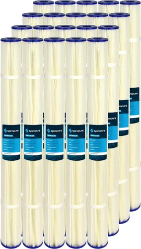 Miniatura 22 de SpiroPure SP-R1 10x2.5 Cartucho de filtro de agua de sedimento de poliéster plisado de 1 micrón SPC-25-1001 (caja de 24)