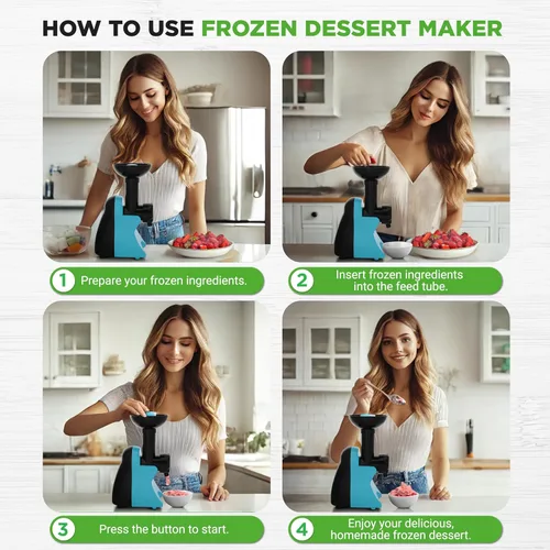 Miniatura 5 de NutriChef Máquina eléctrica de postres de frutas congeladas – Máquina de sorbete de frutas – Hacer helado, postre, gelato, batidos, granizados