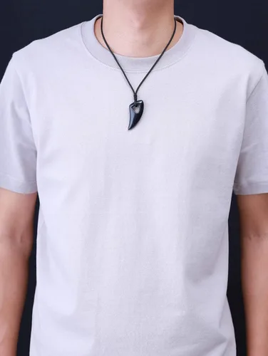 Miniatura 2 de COAI Collar con colgante de piedra de amuleto para hombre y mujer Piedra Obsidiana
