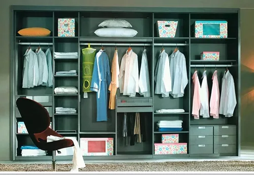 Miniatura 7 de Barra de ropa comercial de metal de 0.094 in de grosor, montaje en pared, resistente, moderno, para dormitorio, baño, armario, boutique, tienda