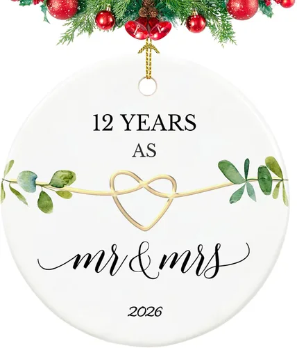 Miniatura 6 de Adorno de 50 aniversario, regalos para aniversario de boda de 50 años, regalos de boda 50 para padres, parejas, 2.9 pulgadas, cerámica de 50 años