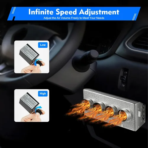 Miniatura 4 de Calentador universal para debajo del tablero, calentador auxiliar universal de 12 V para minivan/camiones/cosechadoras, calentador de coche con 4