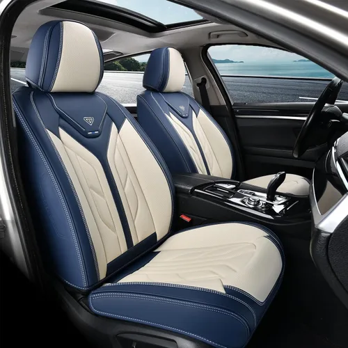 Miniatura 39 de Coverado Fundas de Asiento Delantero para Automóvil, 2 Piezas Fundas de Asiento de Cuero para Automóviles, Protector de Asiento de Automóvil Solo