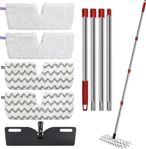 Miniatura 10 de Microtrapos de microfibra planos para limpieza de pisos Ocedar para pisos de madera y más, trapo plano de superficie grande para polvo con 2 Azul