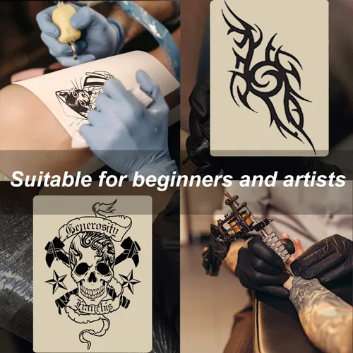 Miniatura 6 de Hojas para práctica de tatuaje Yuelong, doble lado, 10 hojas de 8 x 6 pulgadas, pieles para práctica de tatuaje para juegos de suministros