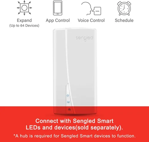 Miniatura 3 de Sengled Smart Home Hub Z01-hub, bombillas inteligentes Zigbee Smart Products usadas, compatibles con Alexa, Google Assistance, blanco, 1 paquete