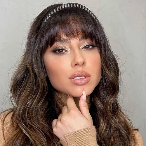 Miniatura 7 de Flequillo de cabello humano con clip, flequillo delgado con correa de diamantes de imitación, extensiones de cabello para mujer, flequillo plano