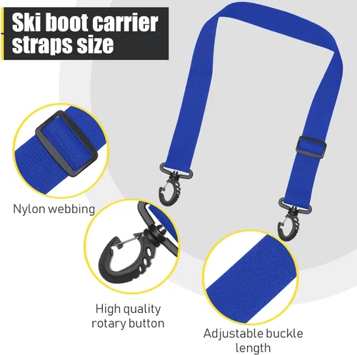Miniatura 3 de Skylety 4 correas ajustables para botas de esquí, correa de snowboard, correa de hombro, patines de hielo, accesorios deportivos de invierno Azul