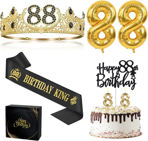 Miniatura 31 de Regalos de cumpleaños número 17 para niño, decoraciones de cumpleaños número 17 para niños, suministros de decoración de fiesta, incluyendo corona