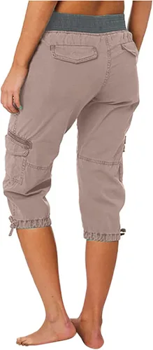 Miniatura 3 de Pantalones capri tipo cargo para mujer, ligeros, de secado rápido, atléticos, para verano, casuales, con bolsillos