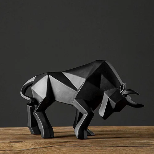 Miniatura 5 de ASNOMY Figurina de Toro de Poliresina para Decoración del Hogar, Esculturas Abstractas, Decoración del Hogar con Ornamento de Animal Original
