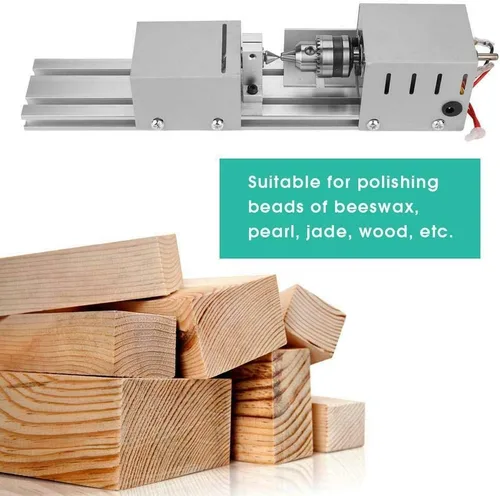 Miniatura 5 de Mini torno de madera máquina de torno de bricolaje mecanizado para mesa de carpintería de madera, herramienta de bricolaje, torno de molienda