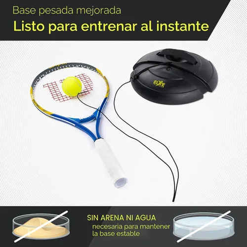 Miniatura 3 de Juego de pelotas de rebote de tenis Base de potencia resistente, no requiere relleno Tres pelotas de tenis, cuerda elástica larga y bolsa
