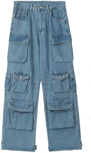 Miniatura 7 de Pantalones cargo holgados para mujer, ropa Y2K, multibolsillos, ajuste relajado, ropa de hadas Grunge, ropa Alt Emo Streetwear