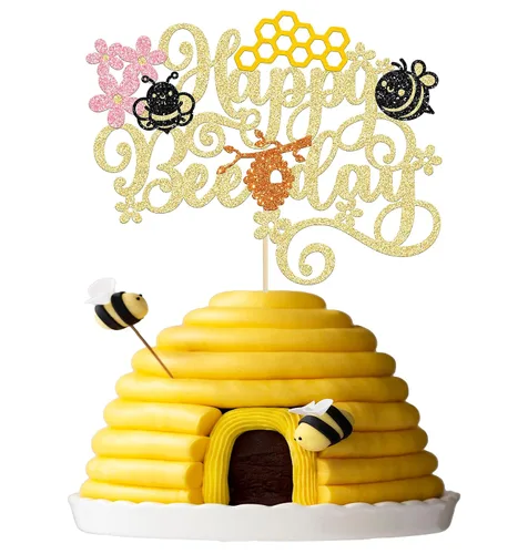Miniatura 18 de Gyufise 11 Piezas Decoraciones para Pasteles de Abejorros Panal de Miel Flor Oh Babee Palillos para Cupcakes Decoraciones de Pastel de Revelación