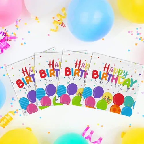 Miniatura 4 de Suministros de fiesta de cumpleaños, platos de papel desechables, servilletas, tazas para decoración de fiesta de cumpleaños de niños, sirve 16