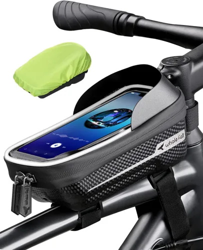 Miniatura 10 de whale fall Bolsa de marco de bicicleta impermeable, carcasa dura 3D Eva, soporte para teléfono de bicicleta, bolsa de tubo superior de bicicleta