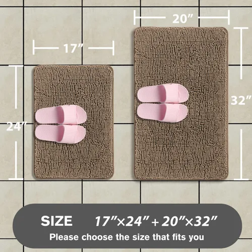 Miniatura 157 de Alfombra de baño pequeña de 12 x 18 pulgadas, lavable y absorbente, antideslizante, alfombra de baño de felpilla gruesa y suave para baño, ducha