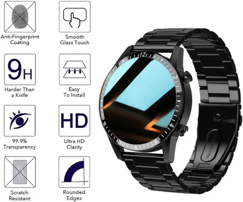 Miniatura 2 de Paquete de 3 protectores de pantalla compatibles con FILIEKEU I9Y Smart Watch de 1.3 pulgadas, vidrio templado para I9 1.3 pulgadas, protectores