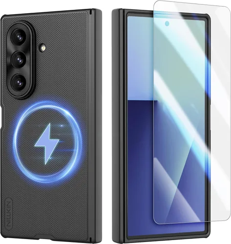 Miniatura 10 de Nillkin Funda para Samsung Galaxy Z Fold 7 con soporte para S Pen (compatible con MagSafe), protección de bisagra, protector de pantalla HD, textura
