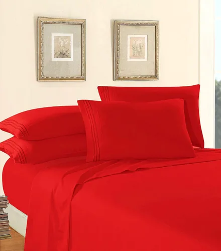 Miniatura 22 de Elegant Comfort - Juego de sábanas de 4 piezas de microfibra, 1500 hilos, sin arrugas, sábana bajera elástica, esquinas tipo bolsillos profundos