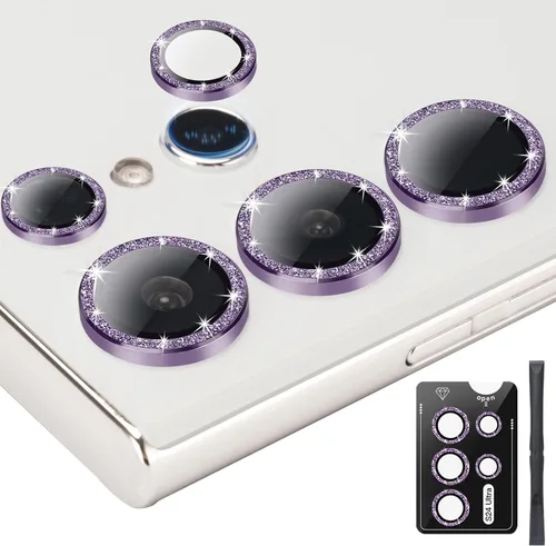 Protector de lente de cámara para Samsung Galaxy S24 Ultra, cubierta individual de lente de vidrio templado con bandeja de instalación para Samsung