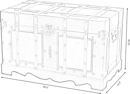 Miniatura 2 de Baúl grande del vapor del estilo antiguo, caja de almacenamiento decorativa