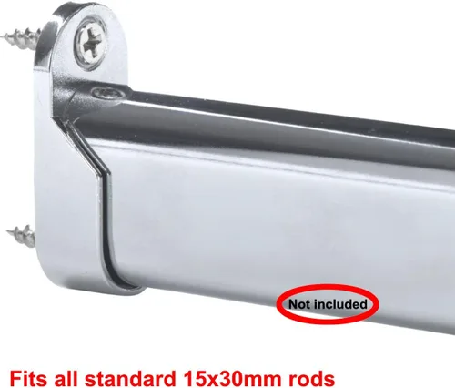 Miniatura 5 de UHPPOTE Soporte ovalado para barra de armario para varillas de 0.591x1.181 in (paquete de 2)