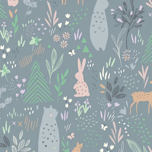 Miniatura 2 de RoomMates RMK12121RL Green Spring Forest Pals - Papel tapiz para despegar y pegar