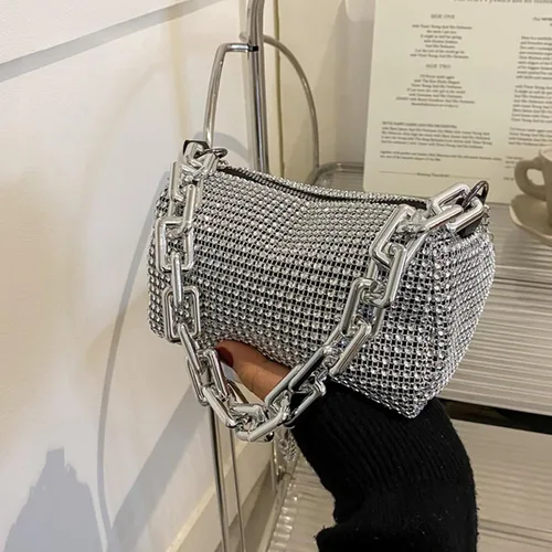 Bolso de hombro para mujer, bolso cruzado de noche para mujer, fiesta, boda, compras, viajes, cartera Negro