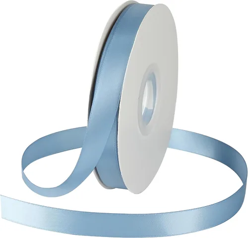 Cinta azul polvorienta de 5/8 pulgadas, cinta de satén azul polvoriento, cinta de boda para envolver regalos, cinta de regalo, cinta sedosa para