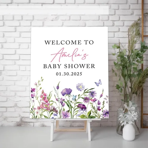 Miniatura 12 de Letrero de bienvenida para baby shower, decoración de baby shower de Little Cutie - Letrero personalizado para baby shower con texto en inglés "A
