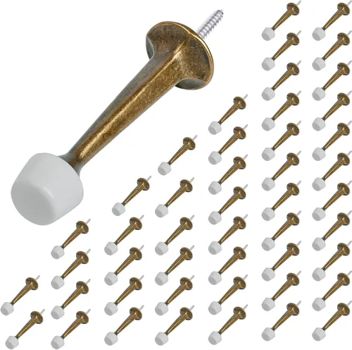 Miniatura 14 de HOMOTEK Paquete de 20 topes de puerta rígidos sólidos resistentes con punta de goma suave, tope de puerta fundido de zinc para proteger la pared