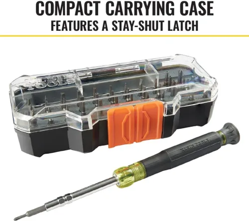 Miniatura 4 de Klein Tools 32717 Juego de destornilladores de precisión con funda, kit de herramientas de reparación multifunción todo en uno incluye 39 puntas